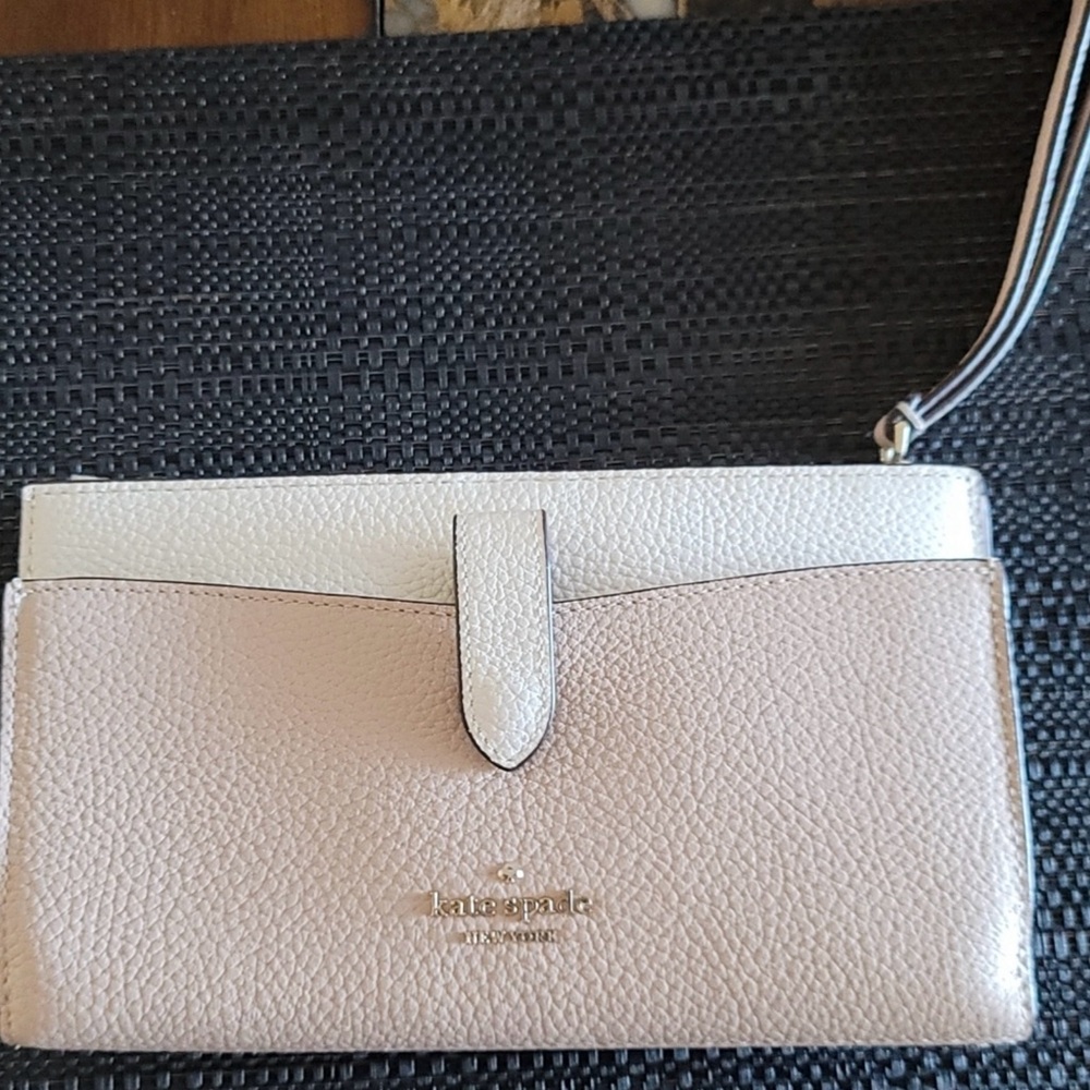 kate spade Cream and Tan Clutch